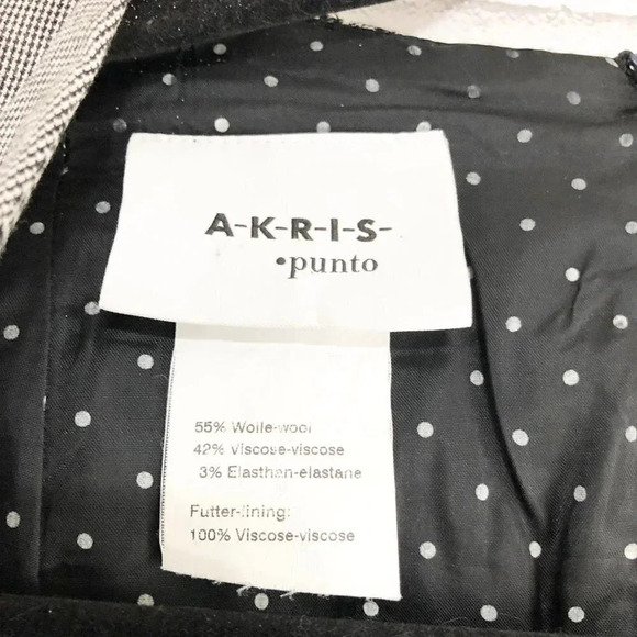 Akris Punto Gray Black White Glen Check Belted Professional Dress Women's Size 6 - Picture 7 of 10